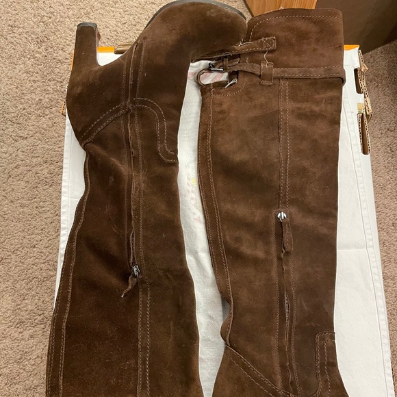 Sam Edelman Brown Sutton Suede Over The Knee Boots - Picture 2 of 5